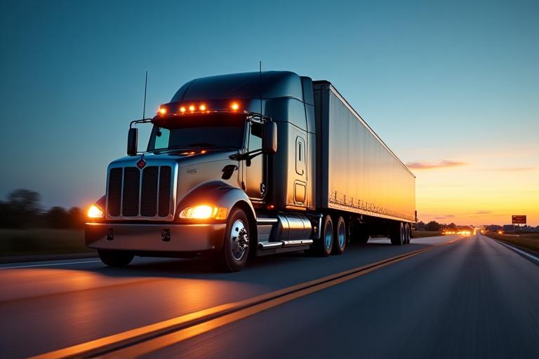 Modern long-haul truck on Texas highway